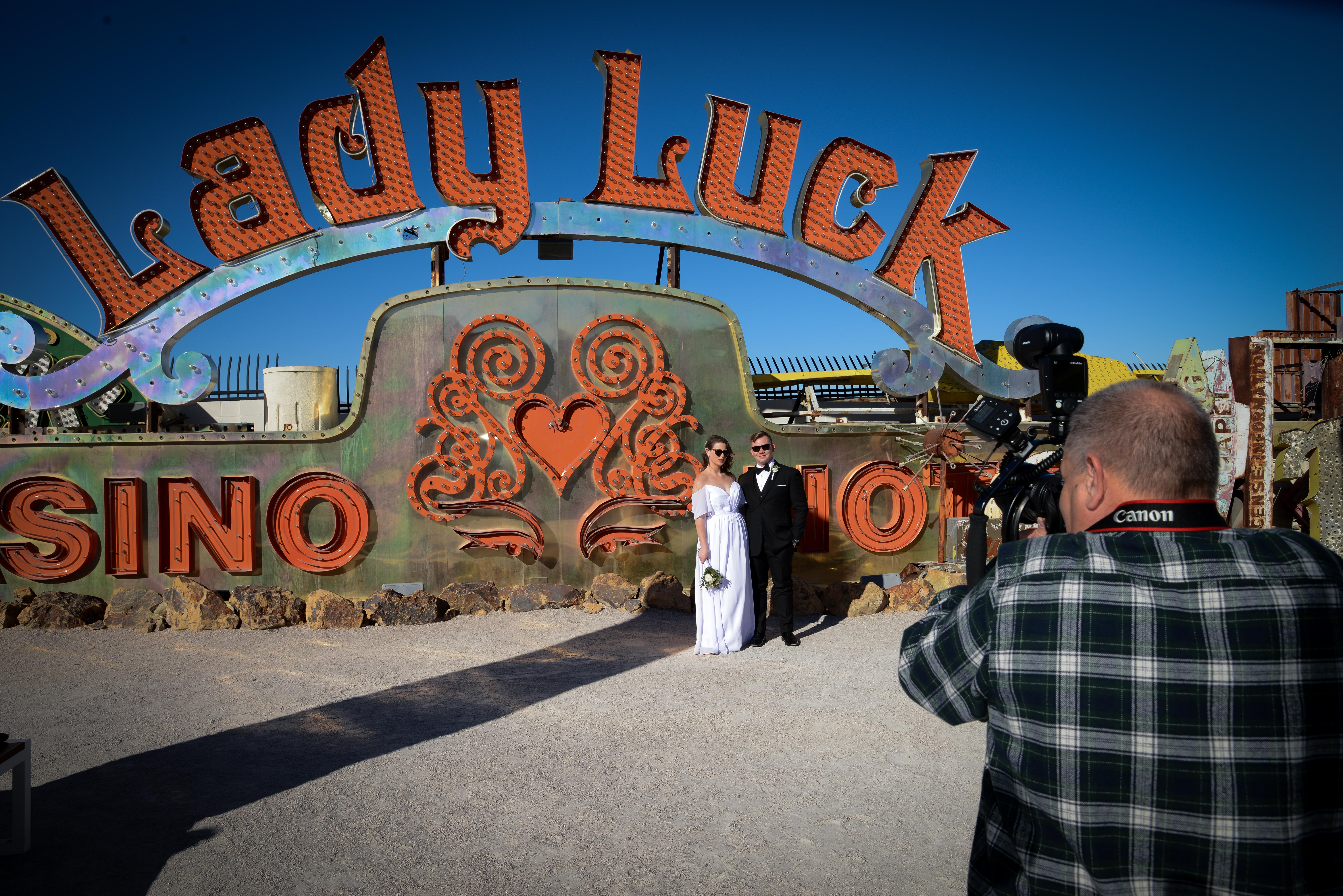 Jack Vosburgh in Neon Museum Boneyard on Las Vegas Strip